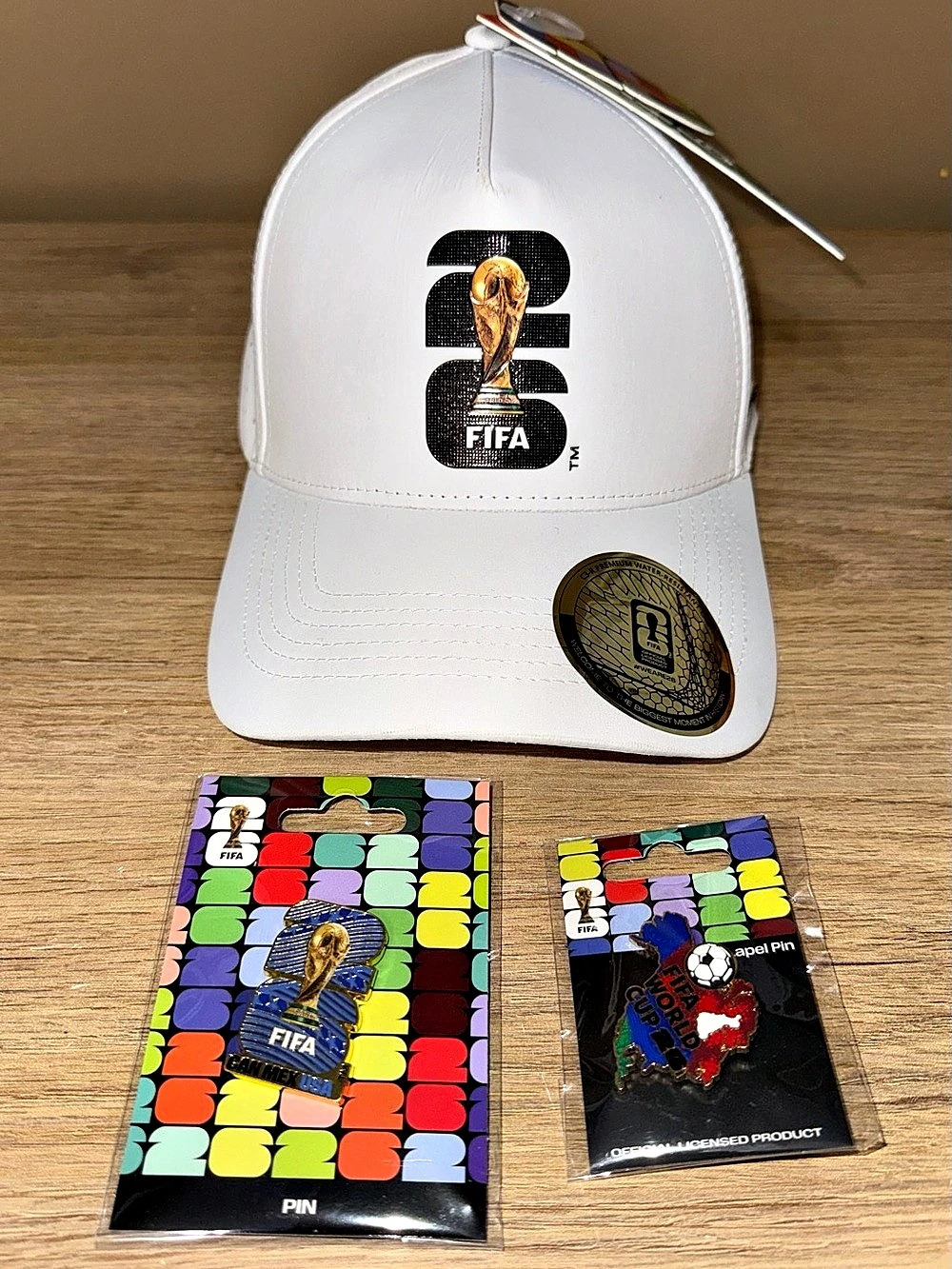 NEW FIFA ‘2026’ World Cup cap & 2 Pins. Size Adult.